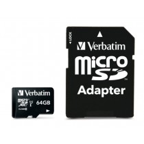Verbatim Karta pamięci MicroSDXC 64GB Class 10 + adapter