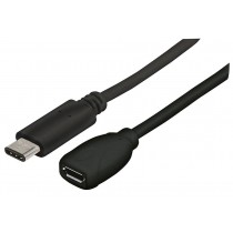 Manhattan 353335 Kabel USB-C 2.0 USB C/USB Micro-B M/F 15cm czarny