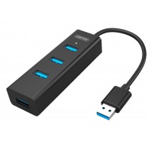 Unitek Hub 4x USB 3.0, BC1,2, CZARNY