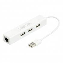 LogiLink UA0174A - Adapter Fast Ethernet USB 2.0 do RJ45 z HUB 3xUSB