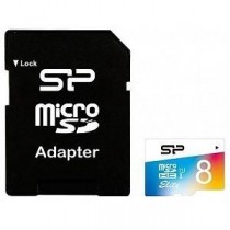 Silicon-Power SILICON POWER Karta Pamięci Micro SDHC 8GB Class 1 Elite UHS-1 +Adapter