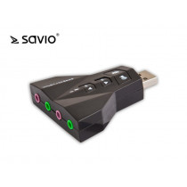Elmak SAVIO AK-08 Karta muzyczna USB 7w1, dźwięk Virtual 7.1CH, Plug & Play, blister