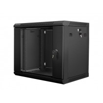 Lanberg Szafa instalacyjna wisząca 19'' 9U 600X450mm czarna (drzwi szklane)