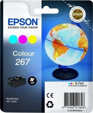 Epson Tusz T267 CMY 6.7ml do WF-100W 200 str.