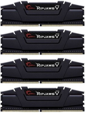 GSkill RAM Ripjaws V - 64 GB (4 x 16 GB Kit) - DDR4 3200 DIMM CL15 Ripjaws V Serie DDR4 DRAM Speicher wurde für ansprechendes Design und Leistung konzipiert und ist