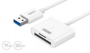 Unitek Y-9321 Czytnik kart USB 3 0 microSD/SD biały