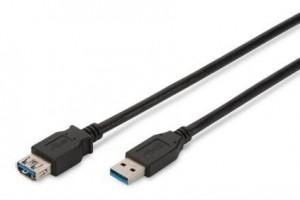 Assmann Kabel przedłużający USB 3.1 Gen.1 SuperSpeed 5Gbps Typ USB A/USB A M/Ż 3m Czarny