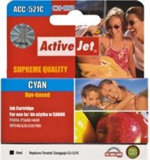 ActiveJet ACC-521CN Tusz (zamiennik Canon CLI-521C; Supreme; 10 ml; niebieski)