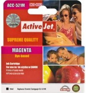 ActiveJet ACC-521MN Tusz (zamiennik Canon CLI-521M; Supreme; 10 ml; czerwony)
