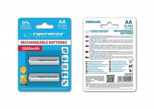 Esperanza Akumulatorki AA 2000mAh 2szt. białe