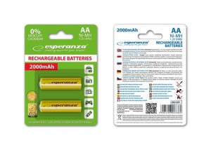 Esperanza Akumulatorki AA 2000mAh 2szt. żółte