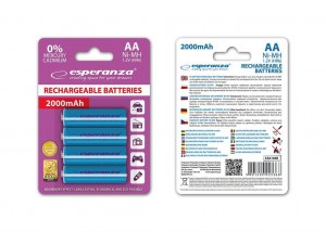 Esperanza Akumulatorki AA 2000mAh 4szt. niebieskie