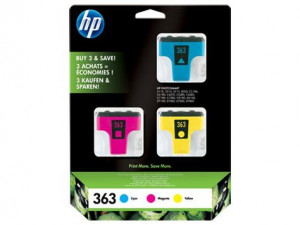 HP 363 - 3er-Pack - Gelb, Cyan, Magenta - Original - Tintenpatrone Das 363 3er-Pack Tintenpatronen mit Original Tinten ermöglicht lebendige, konsistente Farben ?