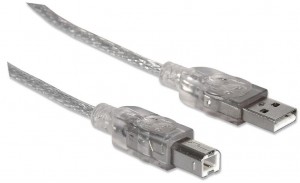 Manhattan 333405 Kabel USB 2.0 A-B M/M 1,8m srebrny