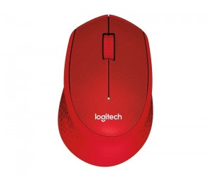 Logitech M330 SILENT PLUS Mouse 3 buttons wireless 2.4 GHz USB wireless receiver red
