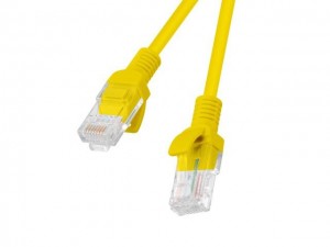 Lanberg PCU5-10CC-0050-Y Patchcord RJ45, kat. 5e, UTP, 0.5m, żółty