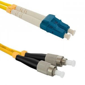 Qoltec Patchcord Światłowodowy LC/UPC-FC/UPC SM 9/125 G652D 1m