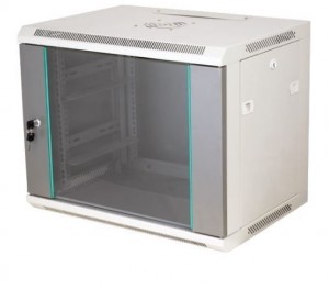 ALANTEC Q-LANTEC Szafa rack wisząca 19 18U 600x450 drzwi szklane kolor szary