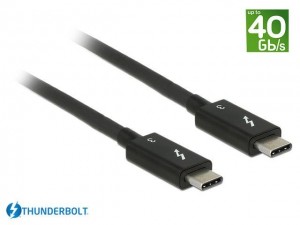 DeLOCK Delock Kabel Thunderbolt 3 USB-C St. > USB-C St. pass. 0,5m 5 A 40 Gb/s schwarz