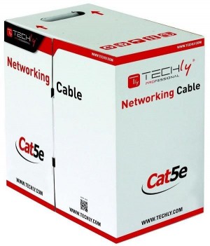Techly Kabel instalacyjny skrętka UTP Cat5e 4x2 linka CCA 305m szary