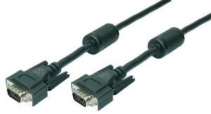 LogiLink Kabel danych m/m VGA 2x Ferryt, 5m