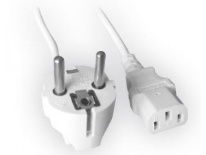 Gembird PC-186W-VDE kabel zasilający komputerowy VDE Euro/IEC C13 1,8m (gruby) biały
