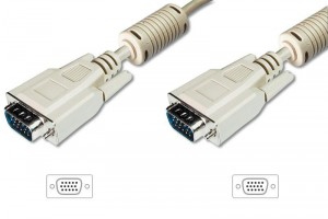 Assmann Kabel połączeniowy VGA 1080p 60Hz FHD Typ DSUB15/DSUB15 M/M 1,8m Szary