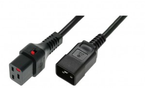 Assmann Kabel zasilający serwerowy blokada IEC LOCK 3x1,5mm2 C20 prosty/C19 prosty M/Ż 2m Czarny