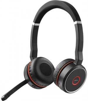 Jabra Evolve 75 Link 370 Stereo UC | Evolve 75 UC Stereo, Headset, | Head-band, Office/Call center, Black,Red, Binaural, Digital