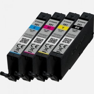 Canon Tintenbehälter CLI-581 BK/C/M/Y - 4er Pack - Schwarz, Gelb, Cyan, Magenta Beim Einsatz der mit original Fotopapier sorgen diese Tinten dank ChromaLife 100 System für la