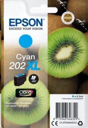 Epson C13T02H24010 Tusz singlepack 202XL cyan 8,5ml Claria premium