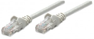 Intellinet Network Solutions INTELLINET Network Cable Cat6 U/UTP 3.0m 10ft. Gray RJ-45 Male / RJ-45 Male Gold-plated contacts Polybag