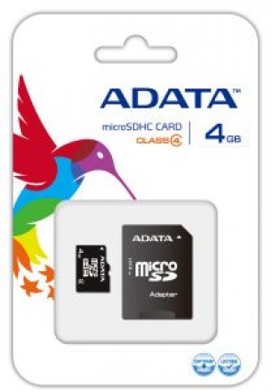 A-Data Karta pamięci microSDHC Class 4 4GB UHS-I + adapter