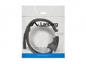 LANBERG Kabel zasilający EURO (radiowy) CEE 7/16 - IEC 320 C7 1.8M VDE czarny