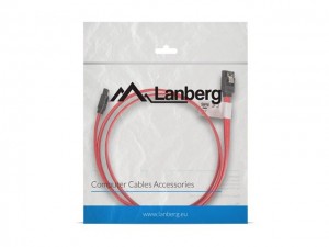 Lanberg CA-SASA-12CU-0050-R kabel SATA III Data 6 Gb/s 50cm kątowy