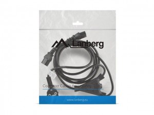 Lanberg CA-C13C-13CC-0018-BK kabel zasilający Y (2 zasilacze) 1.8m