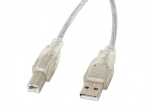 Lanberg Kabel USB 2.0 AM-BM 5M Ferryt przezroczysty