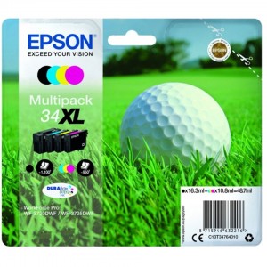 Epson C13T34764010 Tusz Golf ball Multipack 34XL 4-colors DURABrite Ultra 48,7 ml