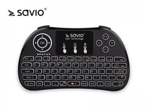 Savio Klawiatura bezprzewodowa KW-02 do TV Box, Smart TV, PS3, XBOX360, PC, podświetlana