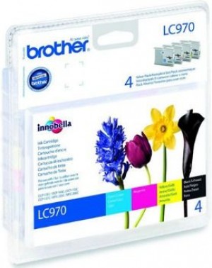 Brother LC970VALBP Zestaw LC970 CMYK Blister Pack 350str DCP135 / DCP150 / MFC235