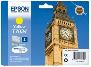 Epson C13T70344010 Tusz T703 yellow L 800str WP4000/4500