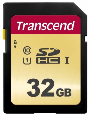 Transcend TS32GSDC500S Memory card SDHC SDC500S 32GB CL10 UHS-I U1 R/W 95/60 MB/S