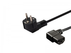 Savio Kabel zasilający Schuko (M) kątowy - IEC C13, kątowy 1,8 CL-116