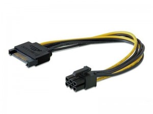 Savio Kabel zasilający AK-20 SATA 15 pin M - PCI Express 6 pin M