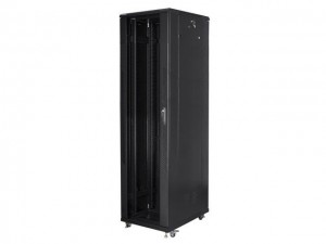 Lanberg Szafa instalacyjna Rack stojąca 19 37U 800x800 Drzwi Szklane czarna (flat pack)