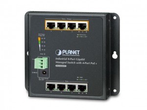 Planet IP30, IPv6/IPv4, 8-P 1000TP | Wall-mount Managed Ethernet | Switch with 4-Port 802.3AT POE+ (-40 to 75 C), dual redundant power input on