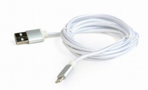 Gembird CCB-mUSB2B-AMLM-6-S kabel USB do 8-pin, oplot, wtyki w osłonie metalowej, 1.8m,srebrny