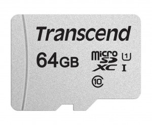 Transcend TS64GUSD300S-A Memory card microSDXC USD300S 64GB CL10 UHS-I Up to 95MB/S