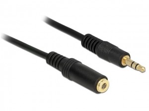 DeLOCK Kabel audio minijack - minijack M/F 3 Pin 1m czarny