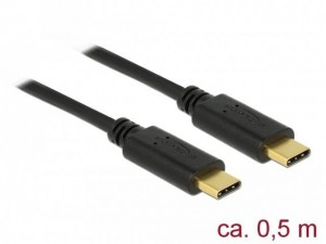 DeLOCK Kabel USB-C M/M 2.0 0.5m czarny E-Marker